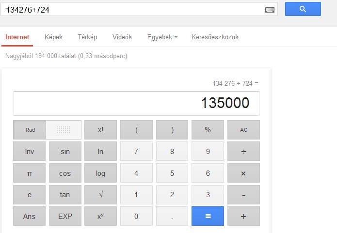 Google számológép