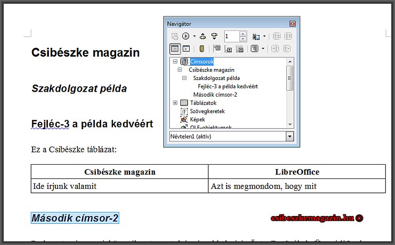 LibreOffice Writer - Navigátor LibreOffice Writer - Navigátor