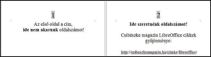 Mindkét oldalra be is szúrta az oldalszámot Mindkét oldalra be is szúrta az oldalszámot