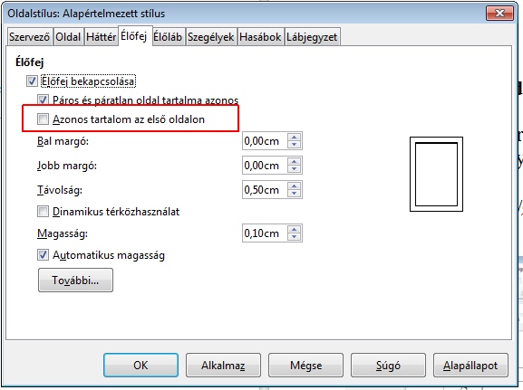 Azonos tartalom az első oldalon Azonos tartalom az első oldalon
