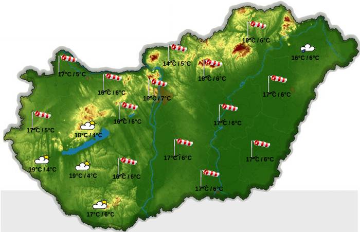 Viharos szél várható 2014. 03. 19-én (Kép: esotanc.hu) A Kisalföld felöl jön a viharos szél (Kép: esotanc.hu)