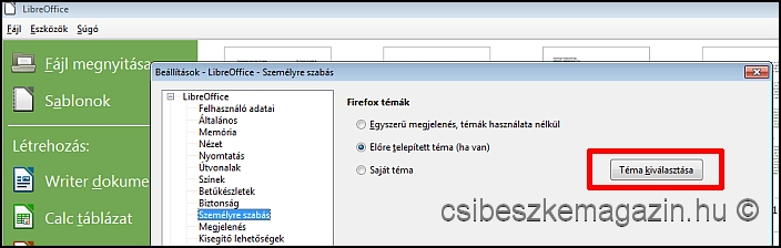 Téma kiválasztása a Firefox kiegészítők közül Téma kiválasztása