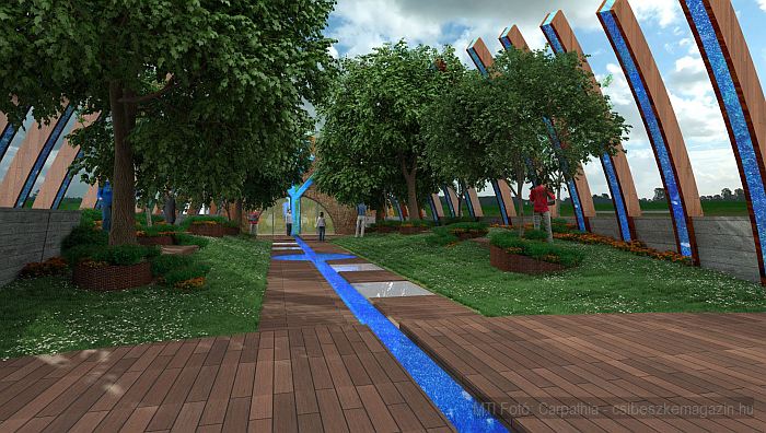 Ezen a képen a magyar pavilon tetőkertje látható.