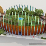 A Carpathia Nemzeti Kreatív Gazdaságfejlesztő és Innovációs Kft. által 2014. május 23-án közreadott látványterven a 2015-ös Milánói Világkiállítás magyar pavilonja látható.