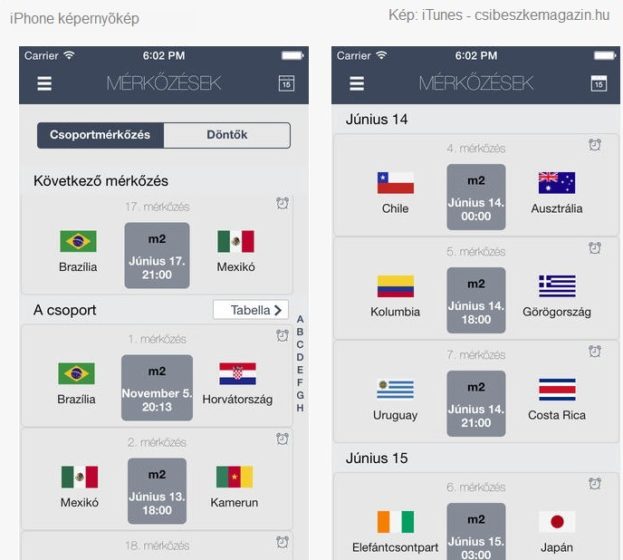 MTVA FIFA VB alkalmazás iOS-re