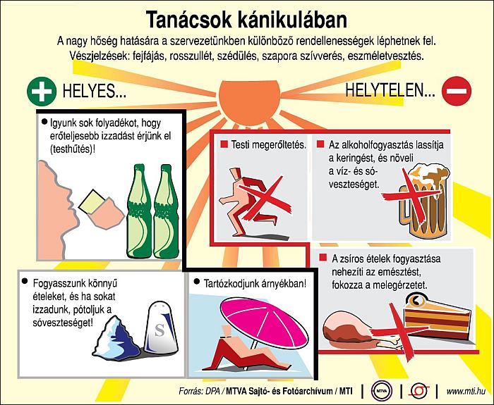 Kánikula - tanácsok hőség idejére